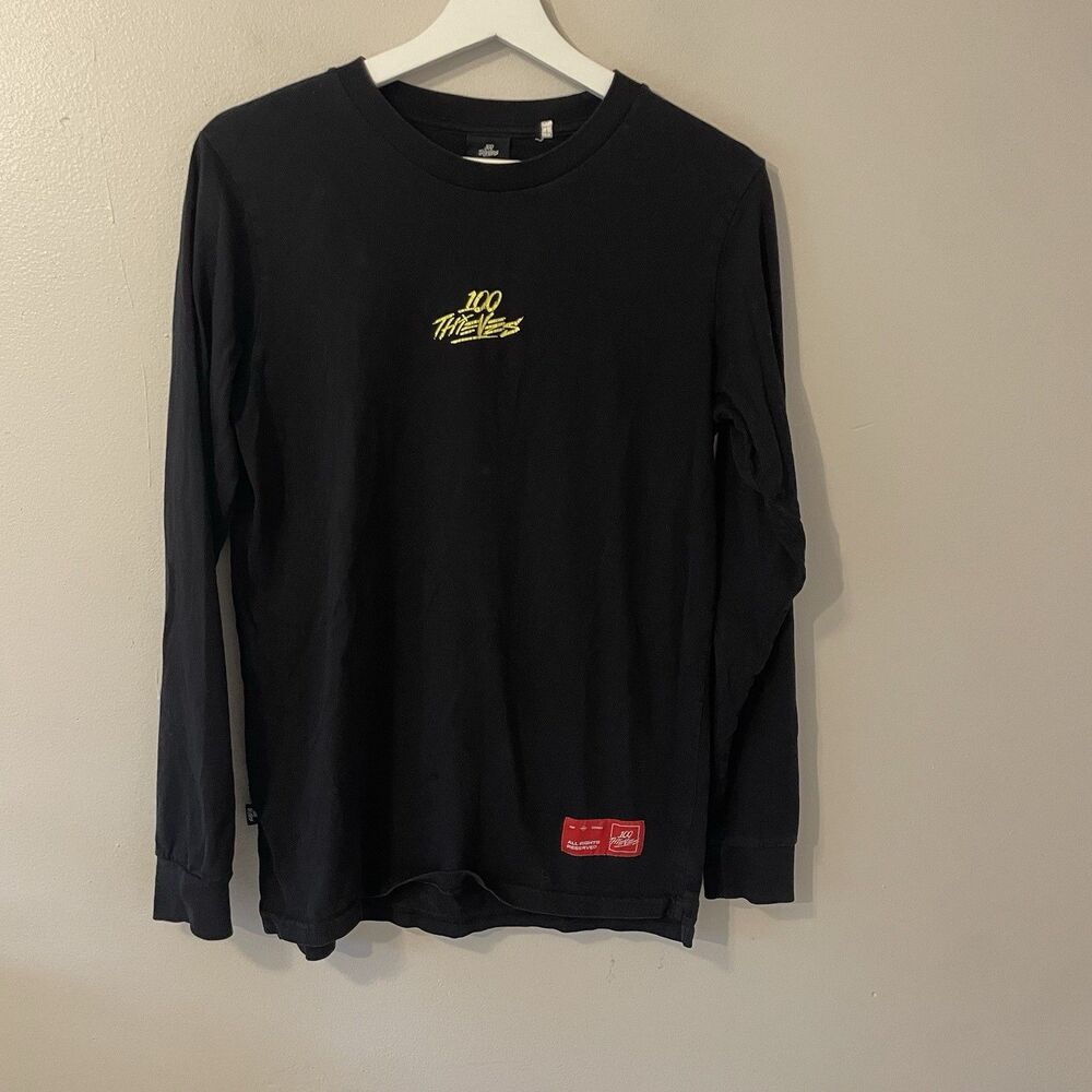 100 Thieves Long Sleeve Logo Shirt Sz S